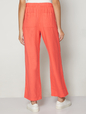 Linen-Blend Wide-Leg Pull-On Pants