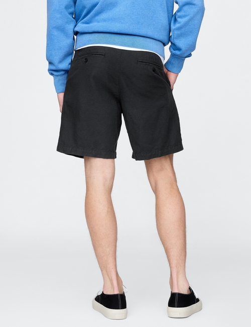 8" Linen-Cotton Shorts