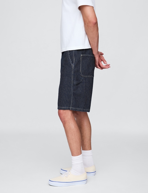 '90s Loose Denim Stripe Carpenter Shorts