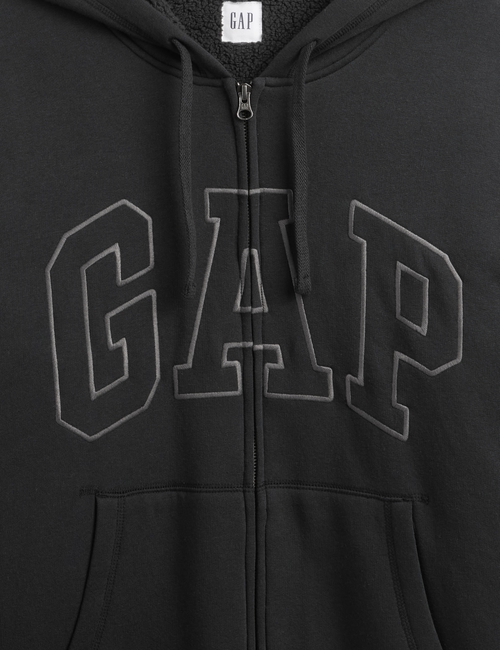 Relaxed Gap Logo Sherpa-Lined Zip Hoodie