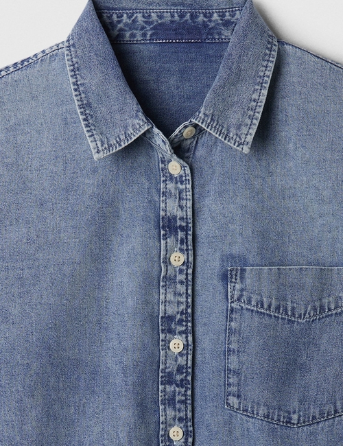 Cropped Denim Shirt