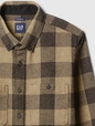 Waffle-Knit Flannel Shirt