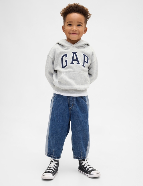 Baby & Toddler Two-Tone Pull-On Barrel Jeans