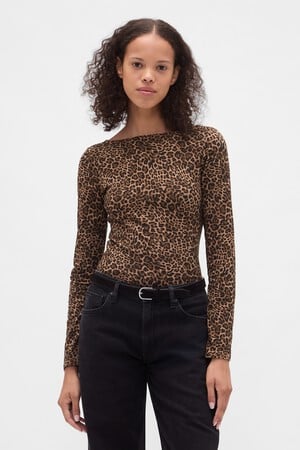 CloseKnit Jersey Boatneck Open-Back T-Shirt