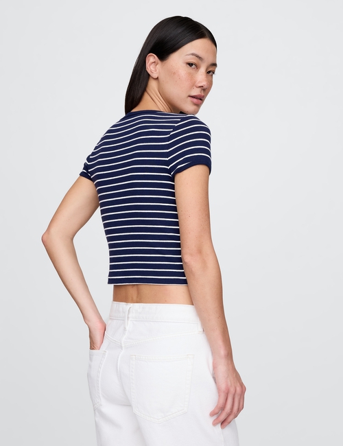 Modern Cropped Cap-Sleeve T-Shirt