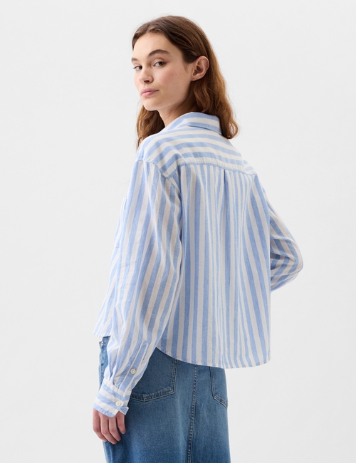 Cropped Linen-Blend Shirt