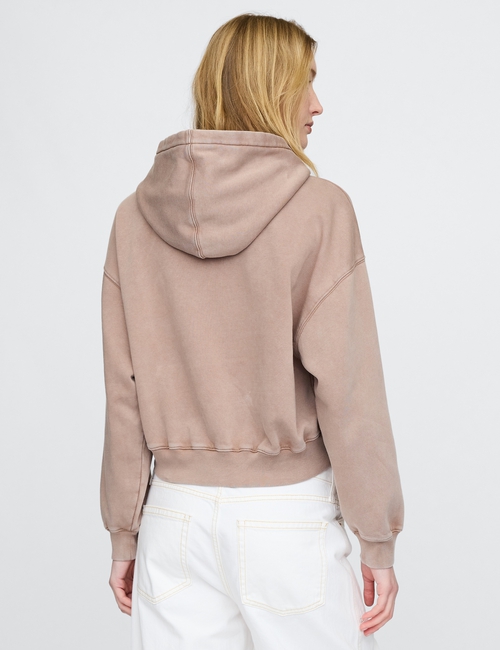 VintageSoft Cropped Logo Hoodie