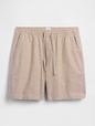 7" Linen-Blend Easy Shorts