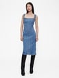 GAP STUDIO SEAMED DENIM BACK ZIP DRESS