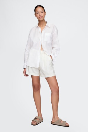 365 High Rise Linen-Blend Shorts