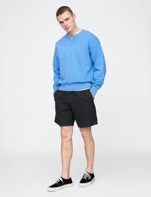 8" Linen-Cotton Shorts