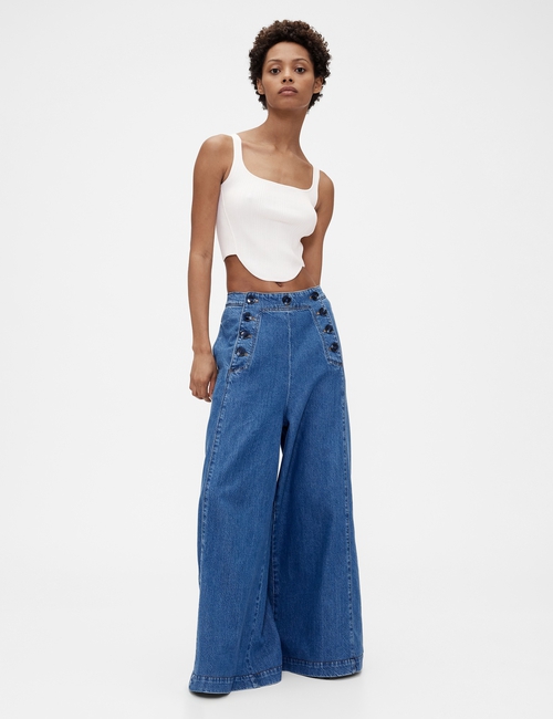 GapStudio High Rise Denim Sailor Pants