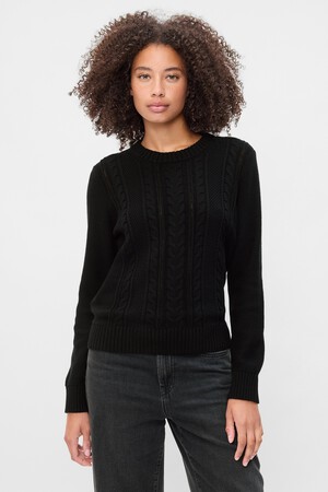 Cable-Knit Crewneck Sweater