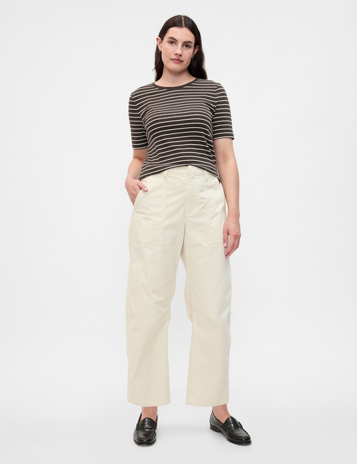 High Rise Barrel Khakis