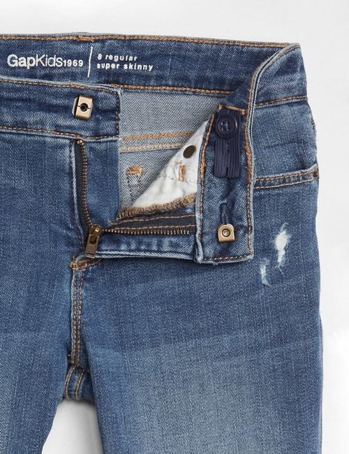 Kids Destruction Super Skinny Jeans with Stretch