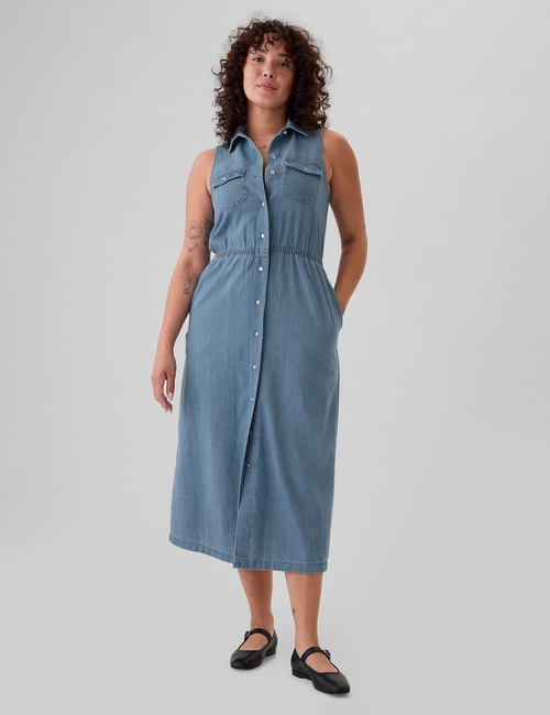 GapHeritage Western Denim Midi Dress