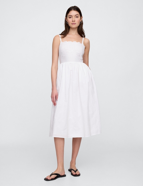 Eyelet Midi Dress