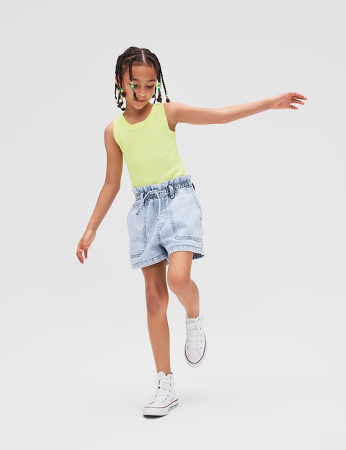 Kids High Rise Relaxed Pull-On Utility Shorts
