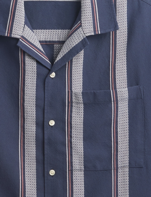 Boxy Texture-Stripe Vacay Shirt