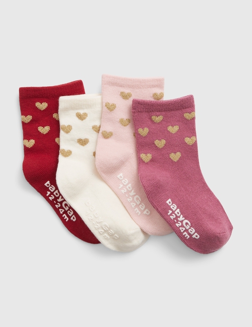 Toddler Heart Socks (4-Pack)