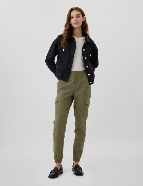 Girlfriend Khaki Cargo Joggers