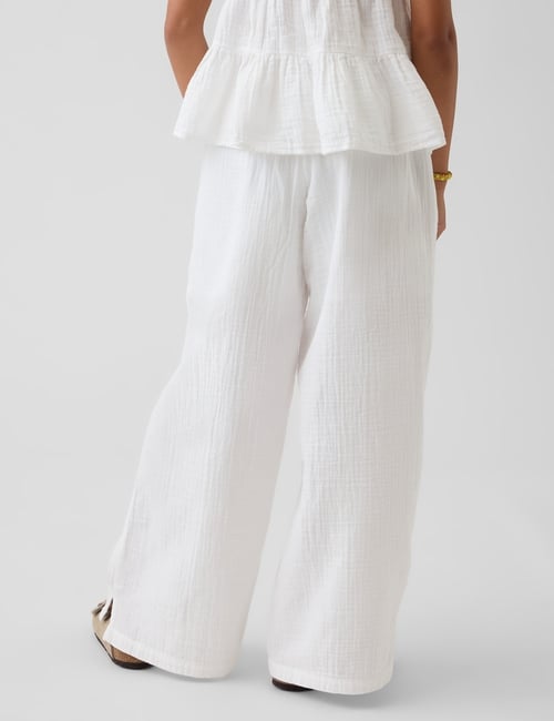 Kids Cotton Gauze Wide-Leg Pants