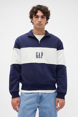 J - COLOR BLOCK LOGO HALF ZIP