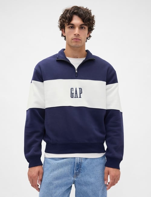 J - COLOR BLOCK LOGO HALF ZIP