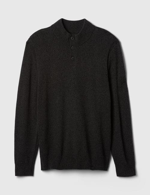Mockneck Henley Sweater