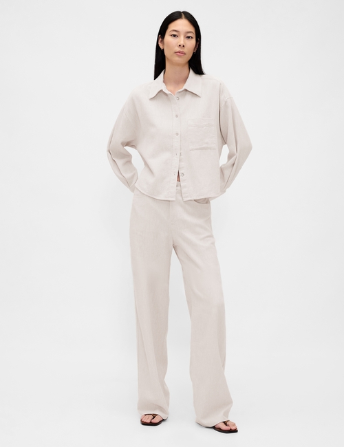 Linen-Cotton Oversized Shirt