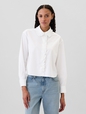 Classic Cropped Poplin Ruffle Shirt