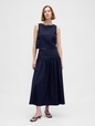 Poplin Drop-Waist Maxi Skirt