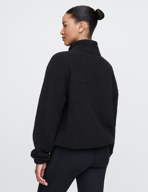 Relaxed Recycled Sherpa Quarter-Snap Sweatshirt