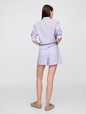 4" Mid Rise Pull-On Linen-Blend Shorts