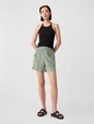 6'' High Rise Linen-Blend Pull-On Cargo Shorts