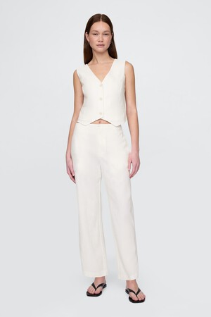 CLEAN STRAIGHT ANKLE PANT - LINEN