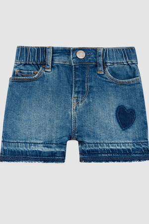 Toddler Girl Denim Shorts with Heart Patch