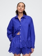 Eyelet Poplin Big Shirt