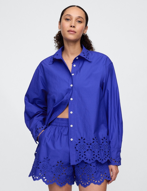 Eyelet Poplin Big Shirt