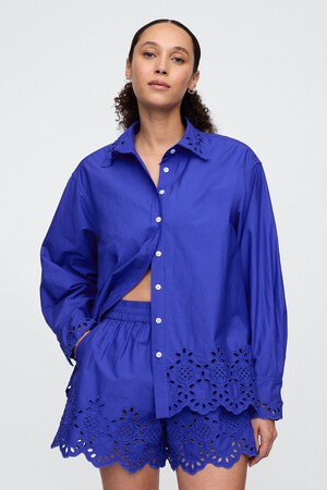 Eyelet Poplin Big Shirt