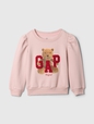 babyGap Vintage Soft Puff Sleeve Bear Logo Sweatshirt