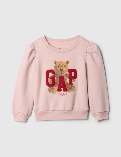 babyGap Vintage Soft Puff Sleeve Bear Logo Sweatshirt