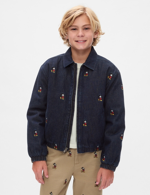 Gap × Disney Kids Embroidered Denim Bomber Jacket