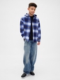Kids Organic Cotton Hooded Flannel Shirt