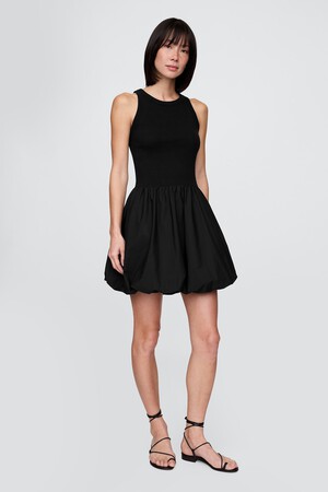 Mixed Media Bubble Mini Dress