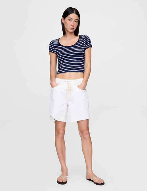 Modern Cropped Cap-Sleeve T-Shirt