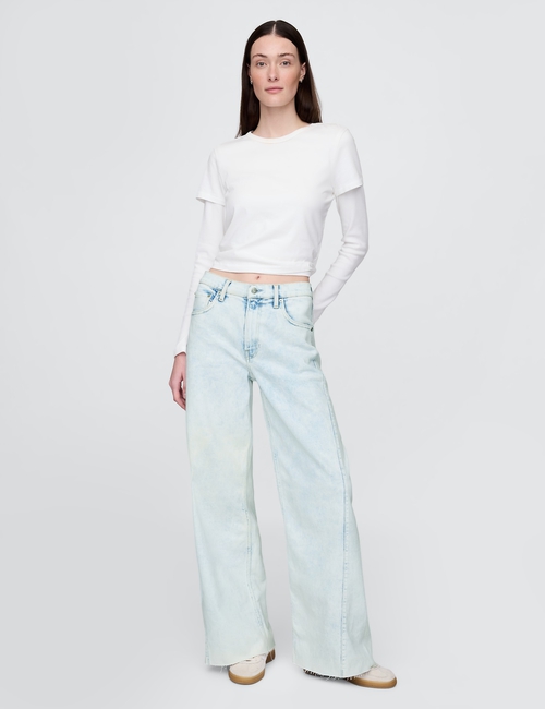 High Rise Stride Wide-Leg Jeans