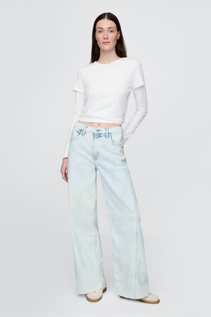 High Rise Stride Wide-Leg Jeans