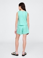 Kids Linen-Cotton Scalloped Wrap Skort