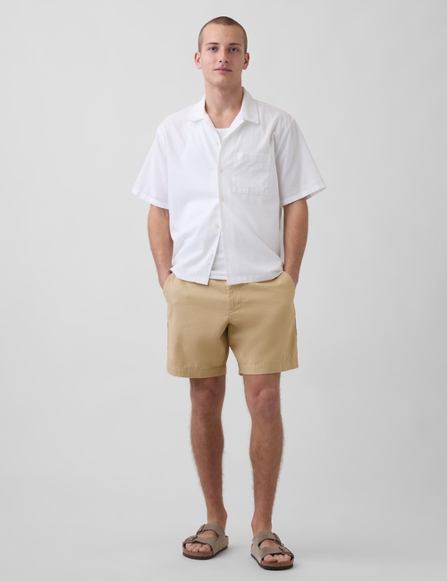 7 INCH FIXED WAIST LINEN SHORT SP26